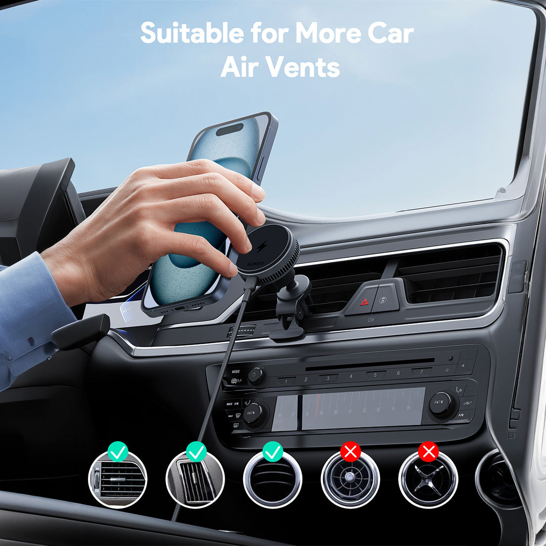 HD-MC13AP 25W Qi2.2 MagFusion Wireless charging with Cooling Charging Car Mount