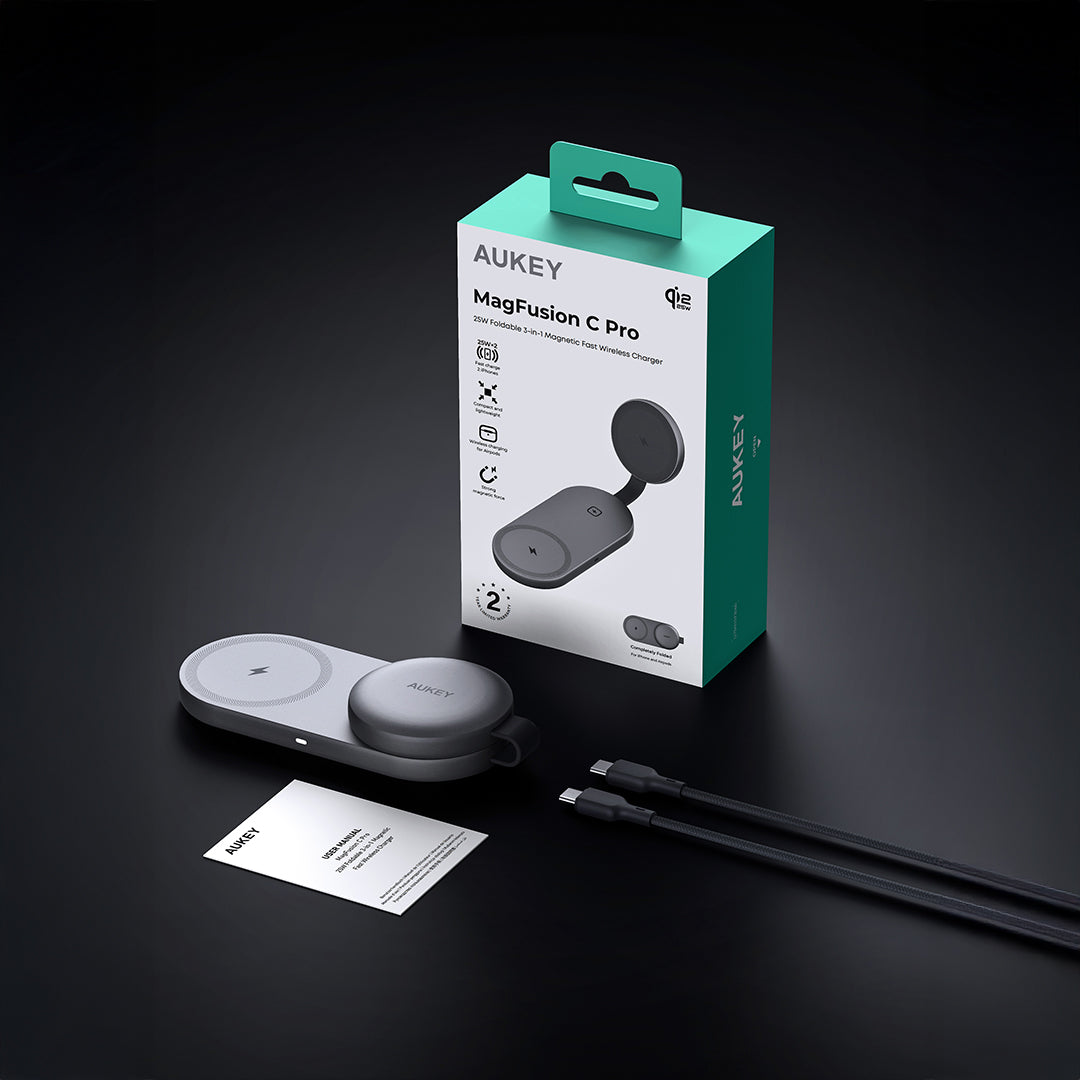 LC-MC314 Qi2.25W Foldable 3-in-1 Magnetic Fast Wireless Charger