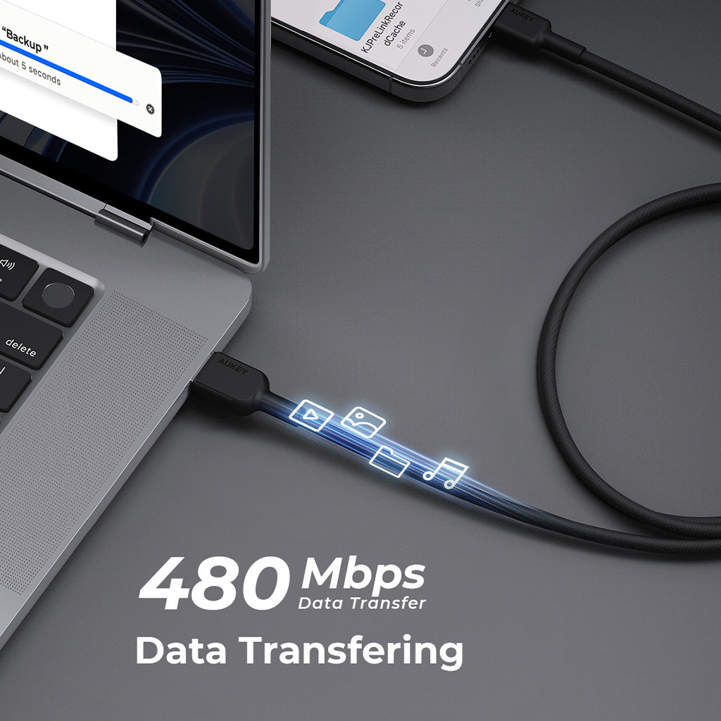 CB-DAC05 Impulse DTY Braided AC USB-A to USB-C Cable 0.9m