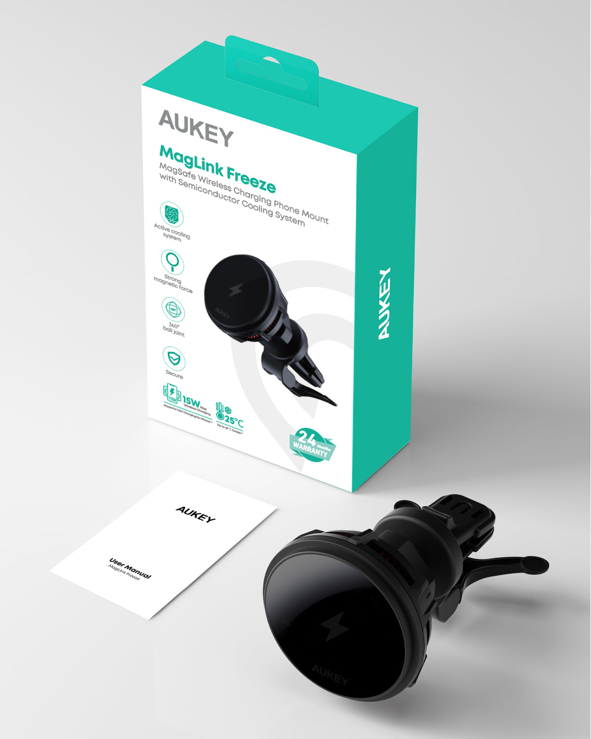 Aukey HD-M12 MagLink Freeze MagSafe Wireless Charging Phone Mount
