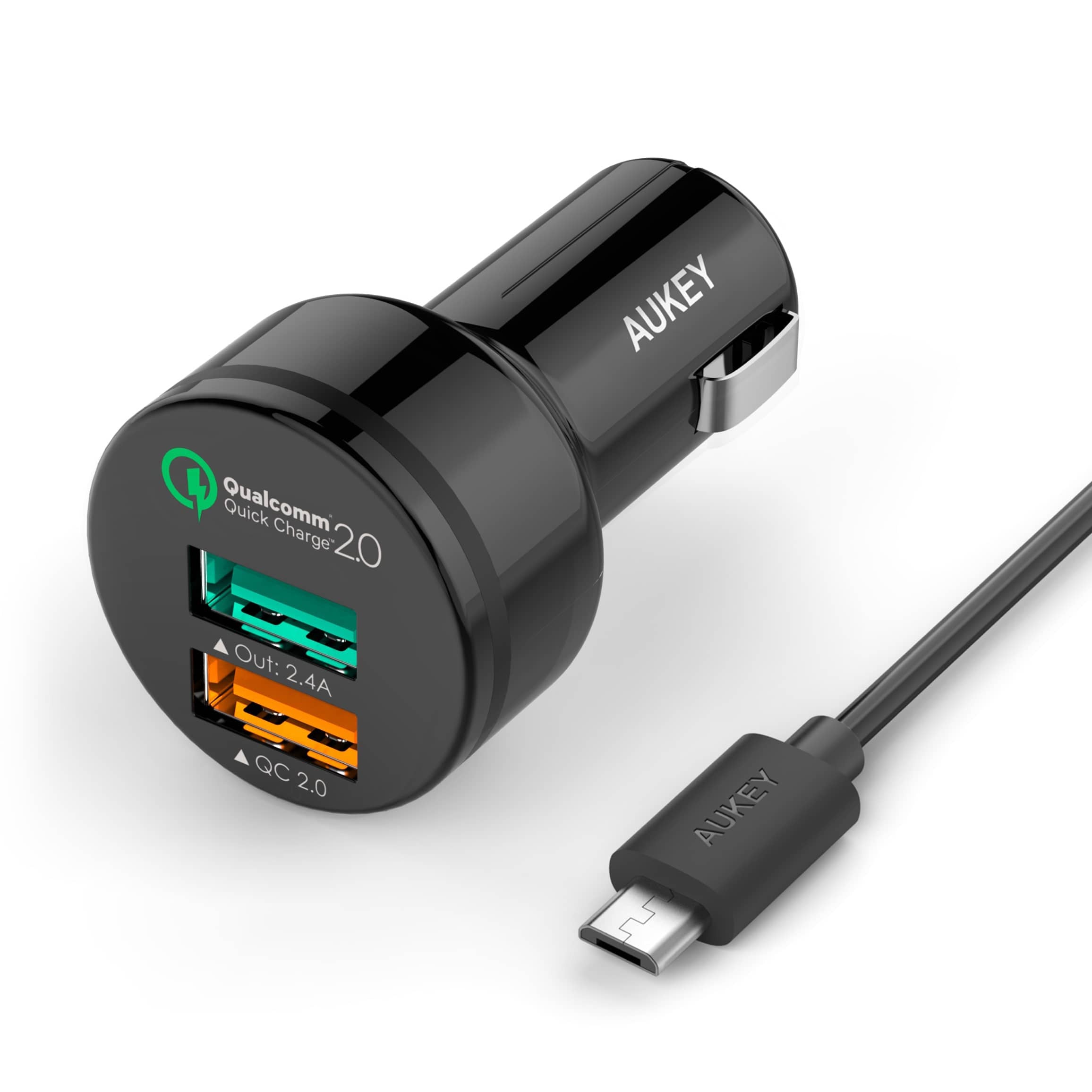 AUKEY CC-T1 Qualcomm Quick Charge 2.0 30W 2 Port USB Car Charger - Aukey Malaysia Official Store