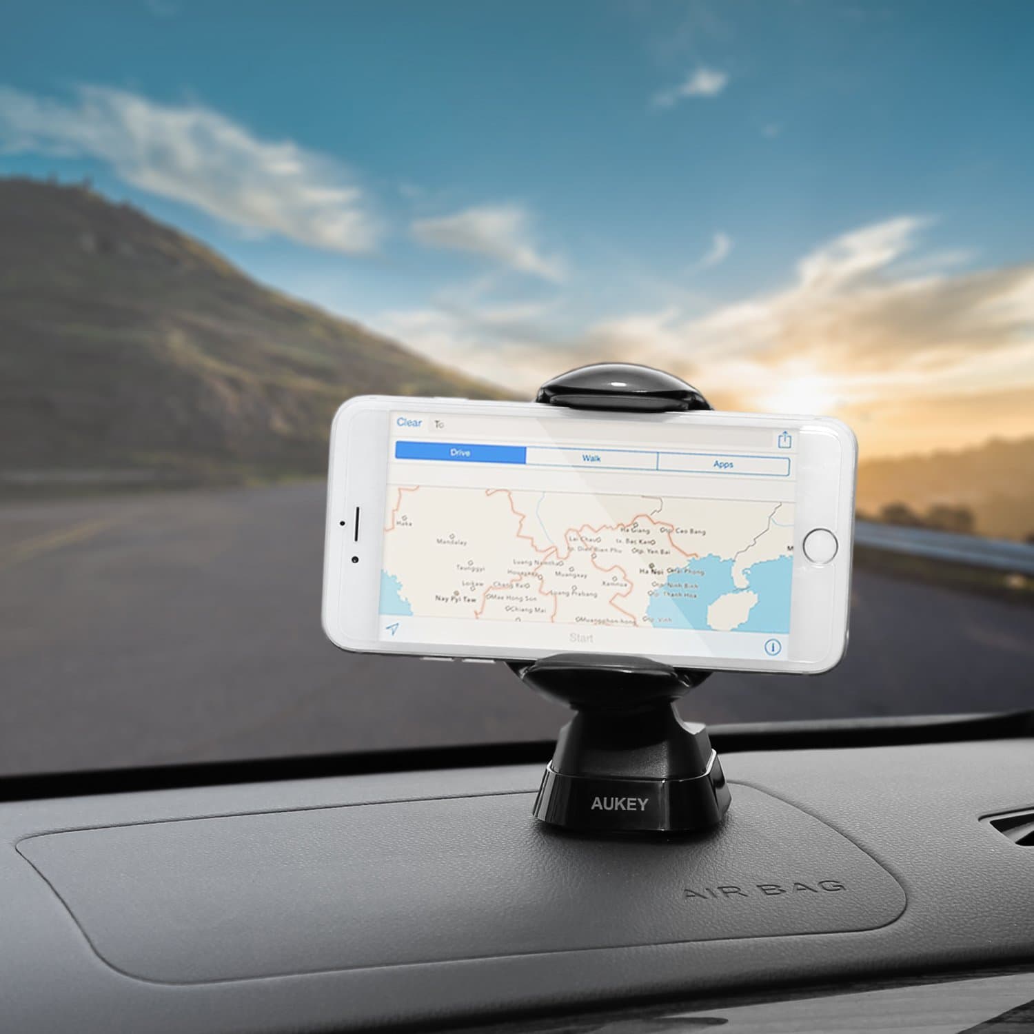AUKEY HD-C28 Windshield Dashboard 360 Degree Rotating Car Mount - Aukey Malaysia Official Store