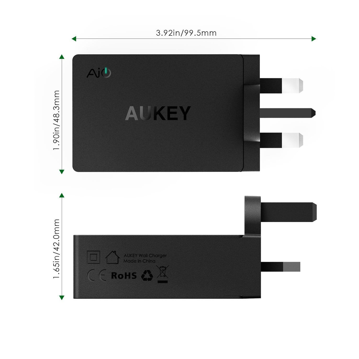 AUKEY PA-T14-UK 3 Port USB Qualcomm Quick Charge 3.0 Travel Charger - Aukey Malaysia Official Store