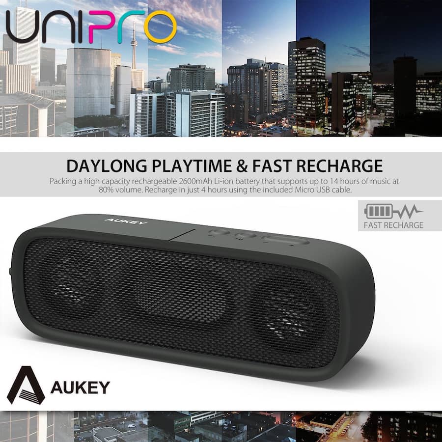 Aukey bluetooth stereo best sale speaker