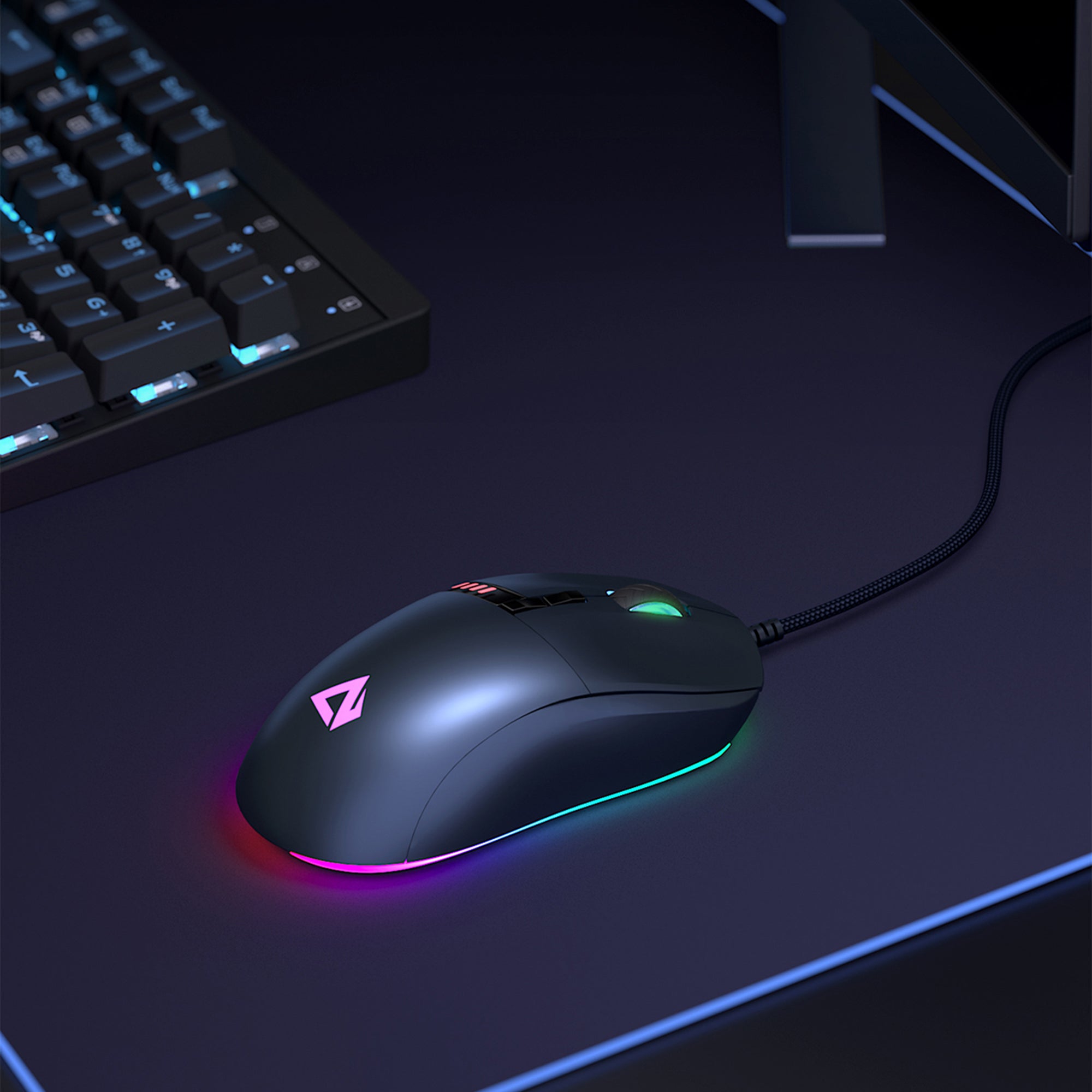 GM-F4 Knight RGB Gaming Mouse with 10000 DPI resolution - Wired